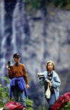 Infanta Elena and Queen Sofia of Spain take pictures during a walk in the fjords of Norway1993.jpg