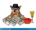 perro-con-champán-y-dinero-el-hombre-de-negocios-perros-un-sombrero-negro-corbata-arco-lentes-...jpg