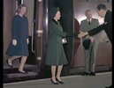 Princess Anne and Queen Elizabeth returning from Balmoral Castle to Kings Cross Station, 1963.jpg