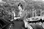 Elizabeth II on horseback during the trooping celebration ceremony on June 11, 1977.jpg